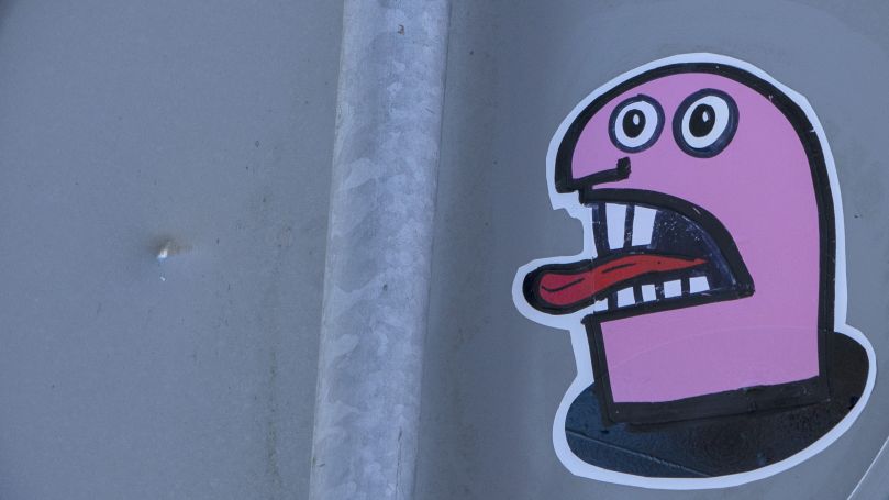 Roze sticker Oegstgeest Jan Hendrik Oort brug